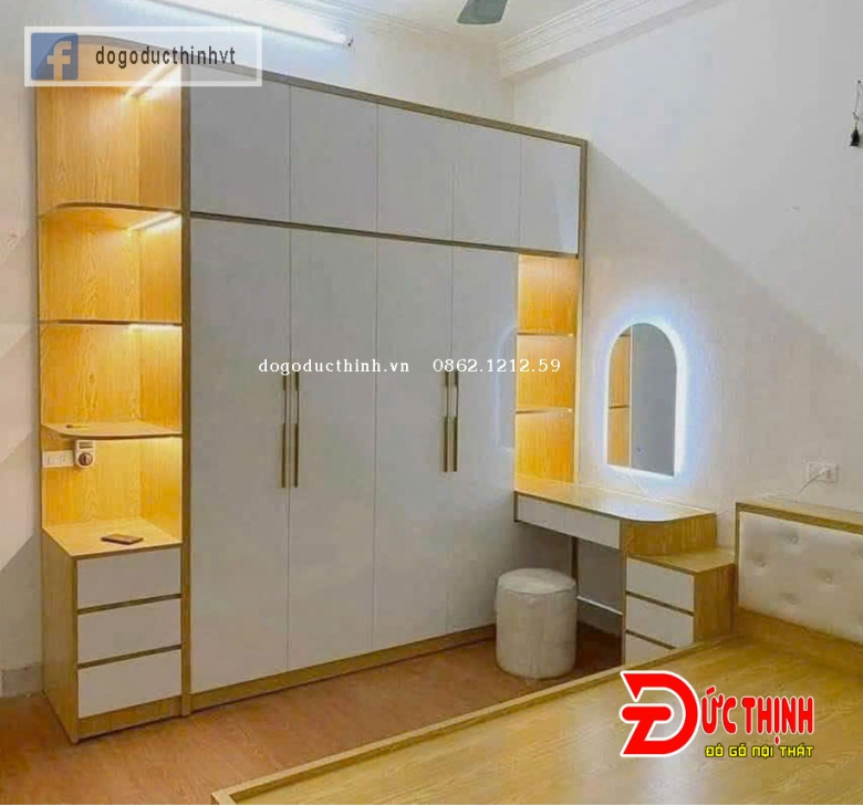 Mẫu tủ quần áo MDF thiết kế theo yêu cầu