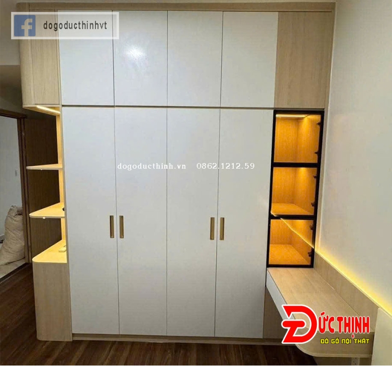 Mẫu tủ quần áo MDF thiết kế theo yêu cầu