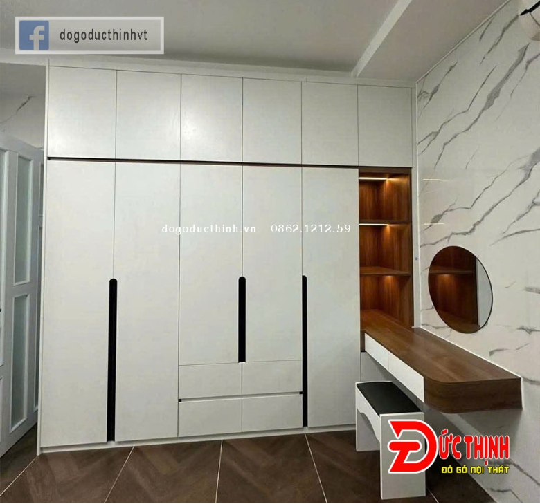 Mẫu tủ quần áo MDF thiết kế theo yêu cầu