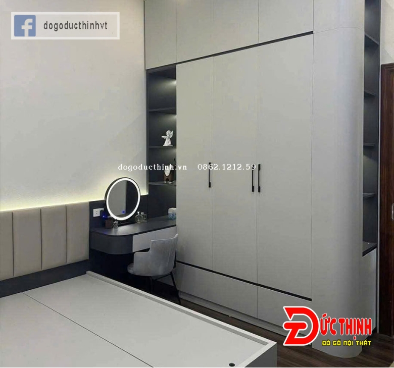 Mẫu tủ quần áo MDF thiết kế theo yêu cầu