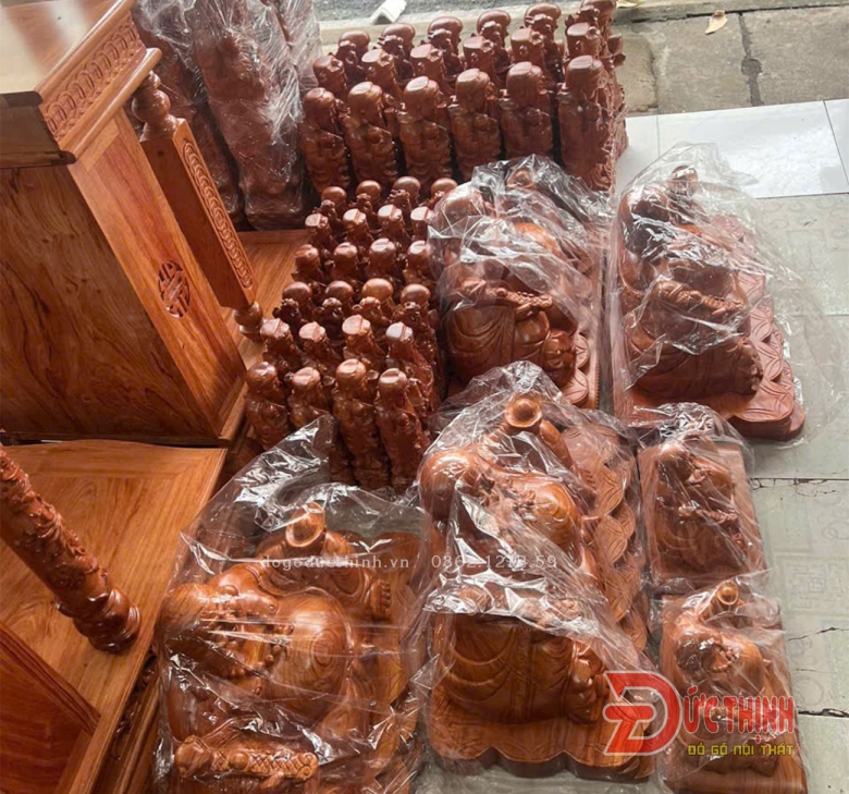 Bộ Tượng Tam Đa Phúc Lộc Thọ gỗ Hương Đá đủ kích thước