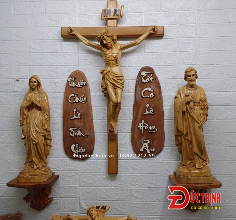 Bộ tượng Đạo gỗ Pơ Mu - Mẫu 2