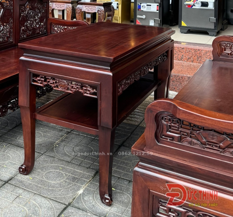 Bộ bàn ghế trường kỷ gỗ căm xe zin 100% siêu VIP